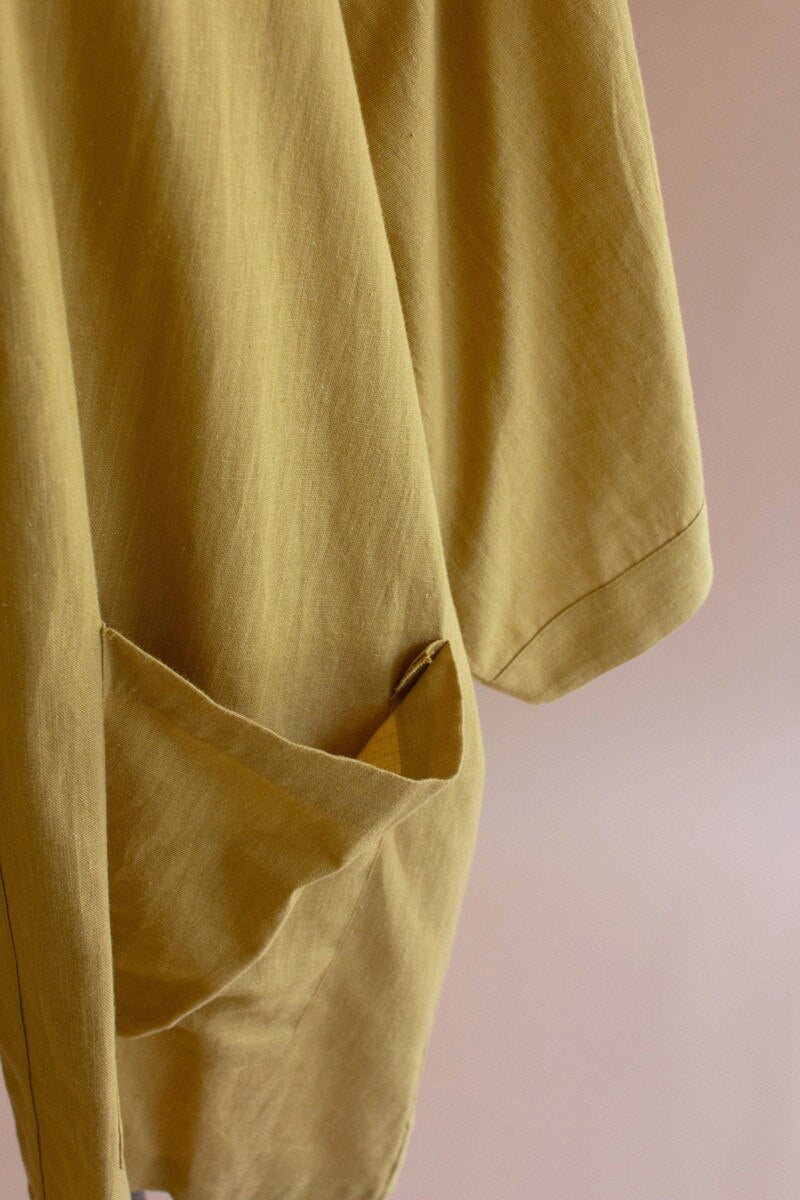 Pistachio Short Kimono with Front Pockets