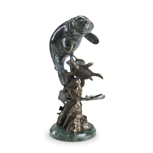 Cast Aluminum Manatee And Friends