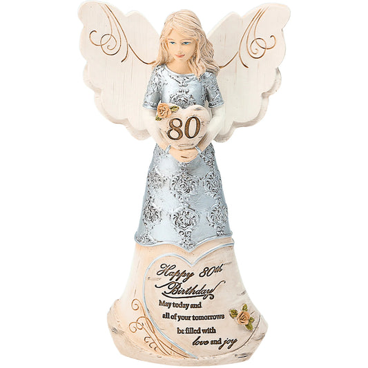 Happy 80th Birthday' 82475 Elements Angels - Polyresin Birthday Angel Figurine