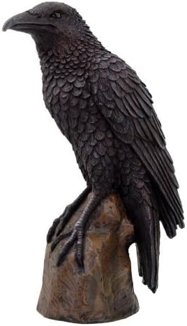 Raven Bird On Stump Statue