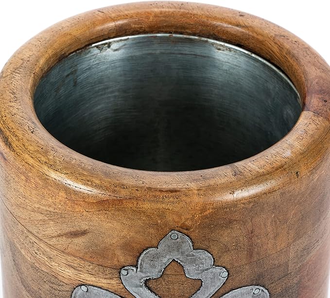 Heritage Collection Wood And Metal Inlay Wine Chiller