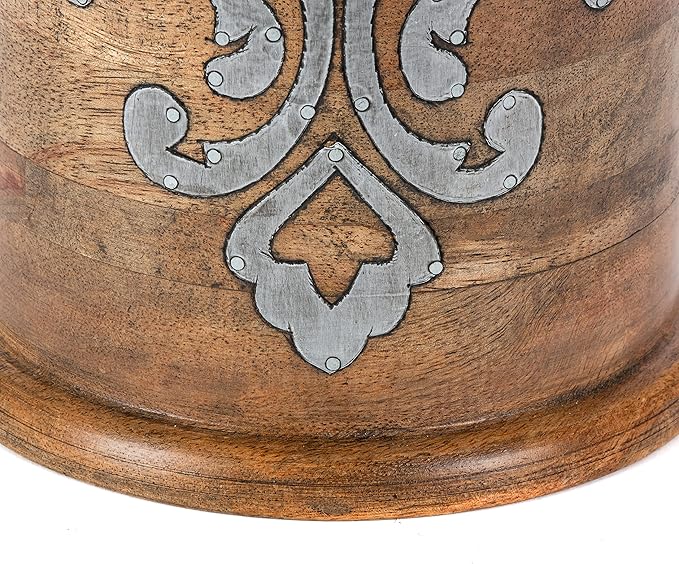 Heritage Collection Wood And Metal Inlay Wine Chiller