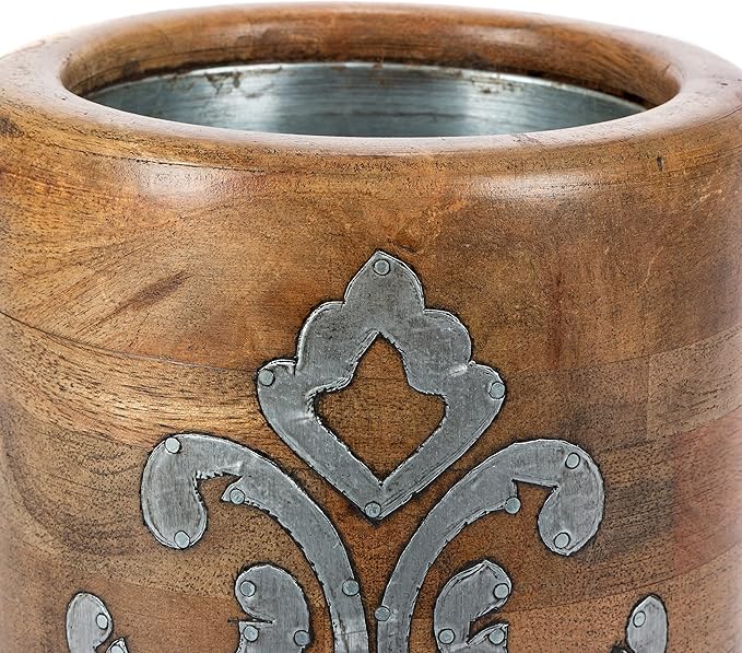 Heritage Collection Wood And Metal Inlay Wine Chiller