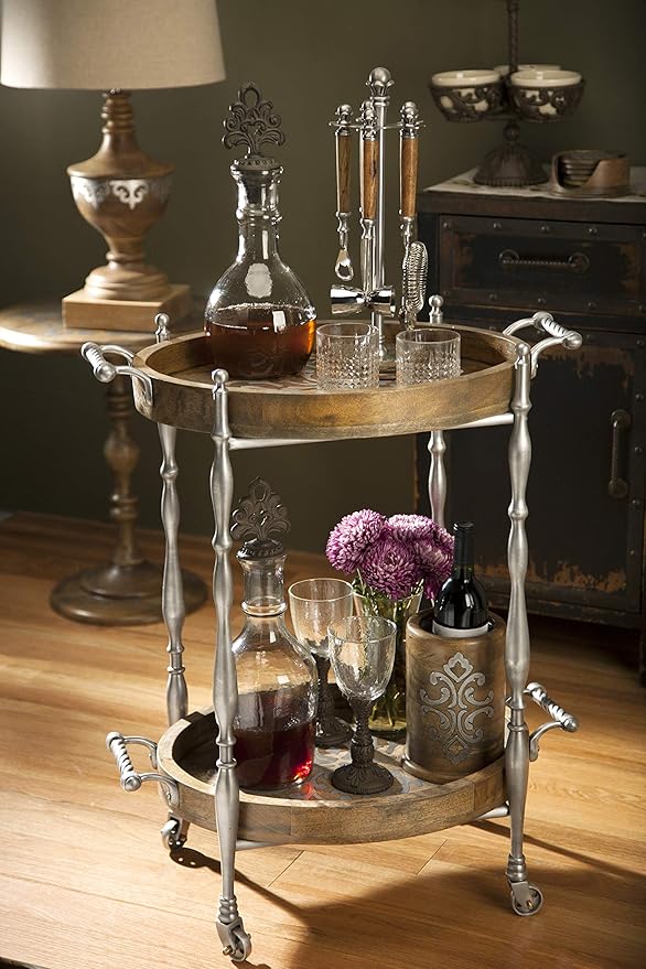 Heritage Collection Wood And Metal Inlay Wine Chiller