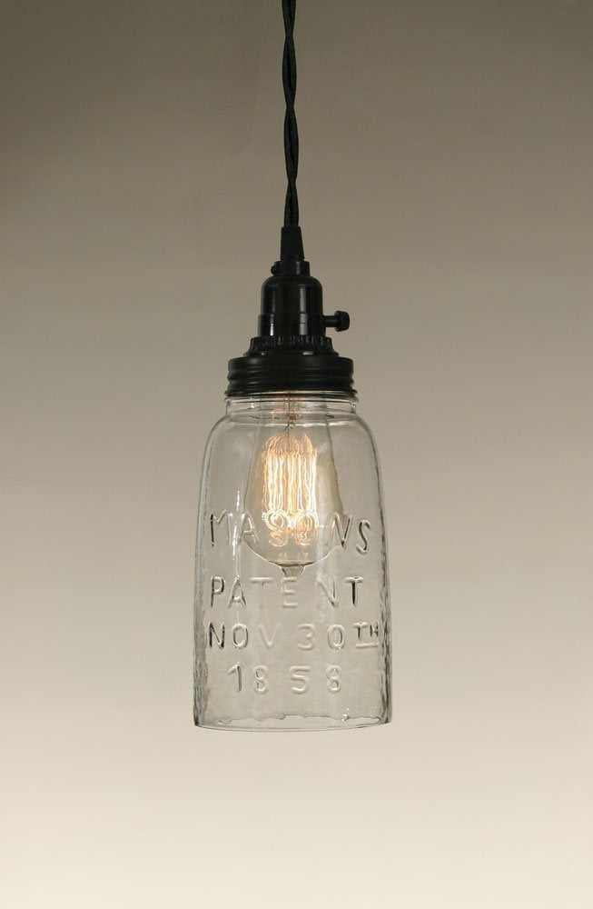 Colonial Tin Works Half Gallon Open Bottom Mason Jar Pendant Lamp