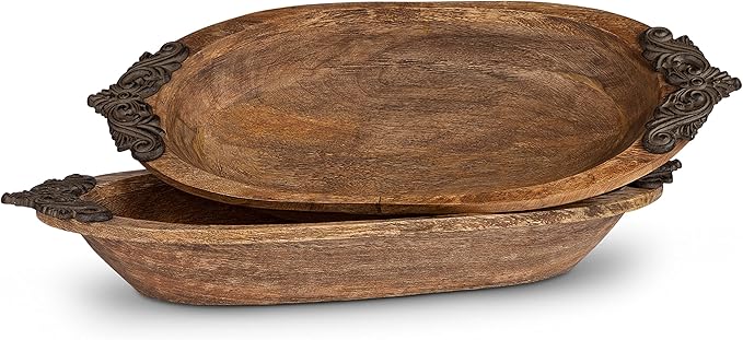 Heritage Collection Antiquity Oval Display Wood Bowl