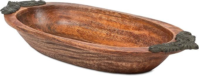 Heritage Collection Antiquity Oval Display Wood Bowl