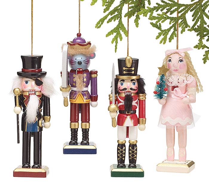 4 Piece Nutcracker Ballet Ornaments Set