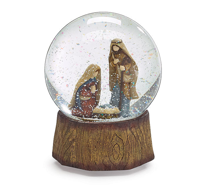 Nativity Snow Globe Plays Silent Night