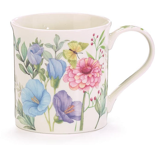 Floral Mug With Cardboard Carrier