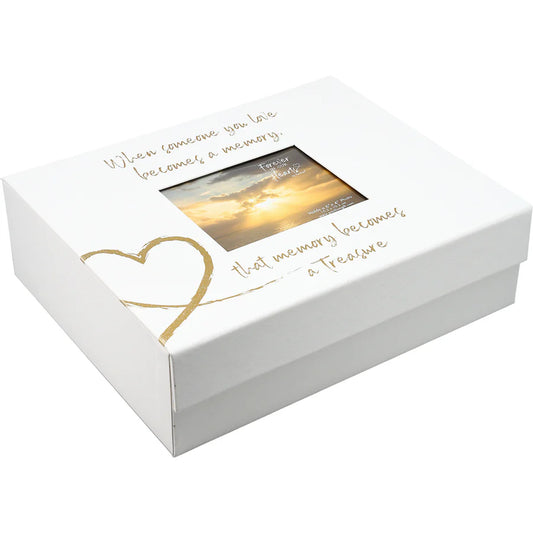 When Someone You Love Becomes a Memory White & Gold Memory Box