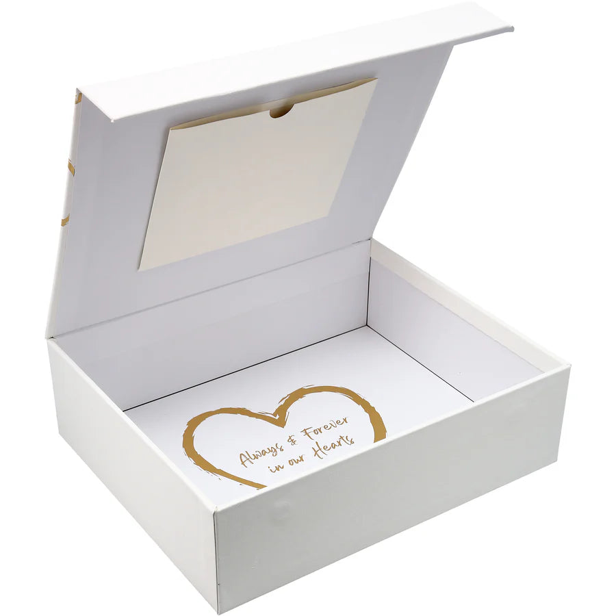 When Someone You Love Becomes a Memory White & Gold Memory Box