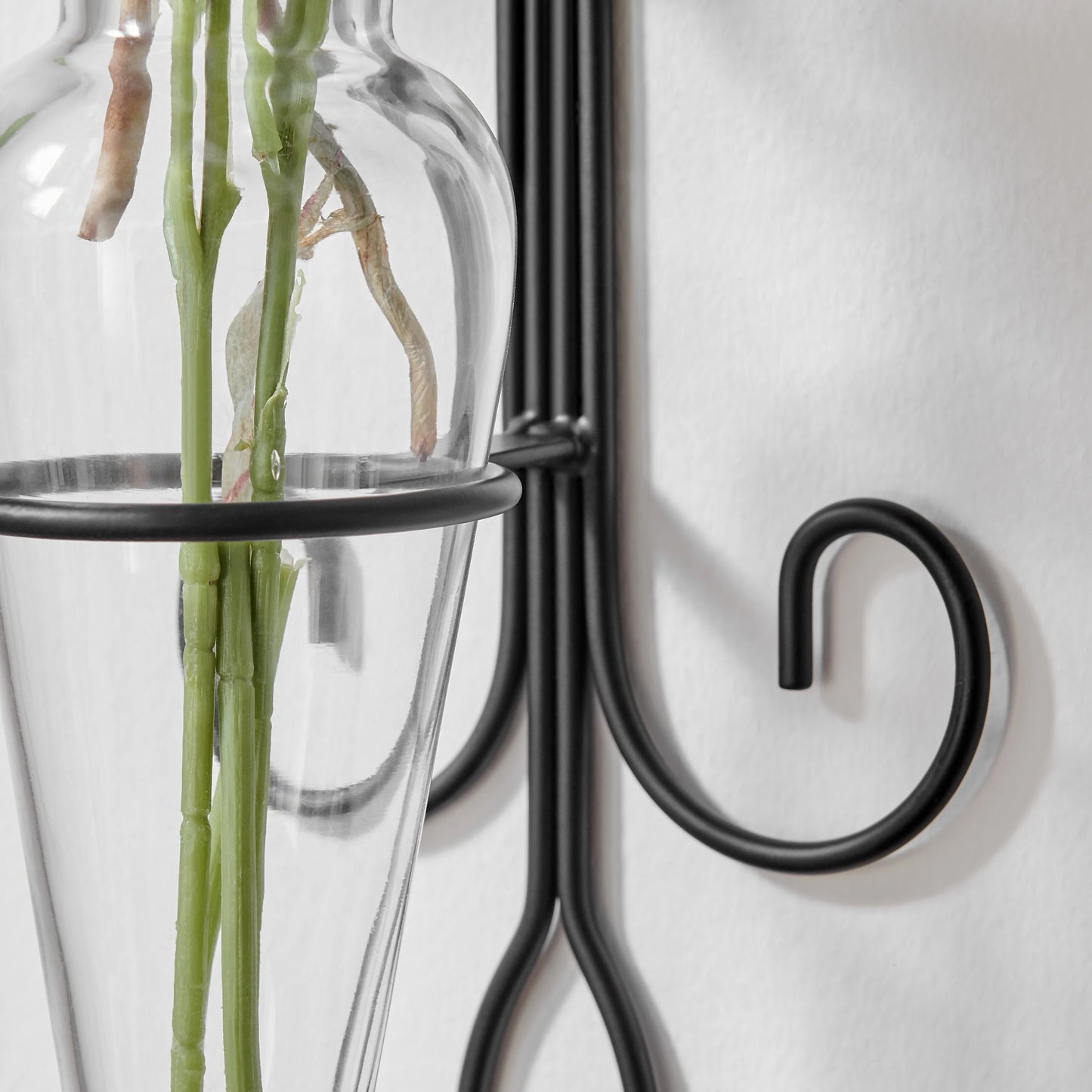 Amphora Glass Vase on Fleur Lis Sconce
