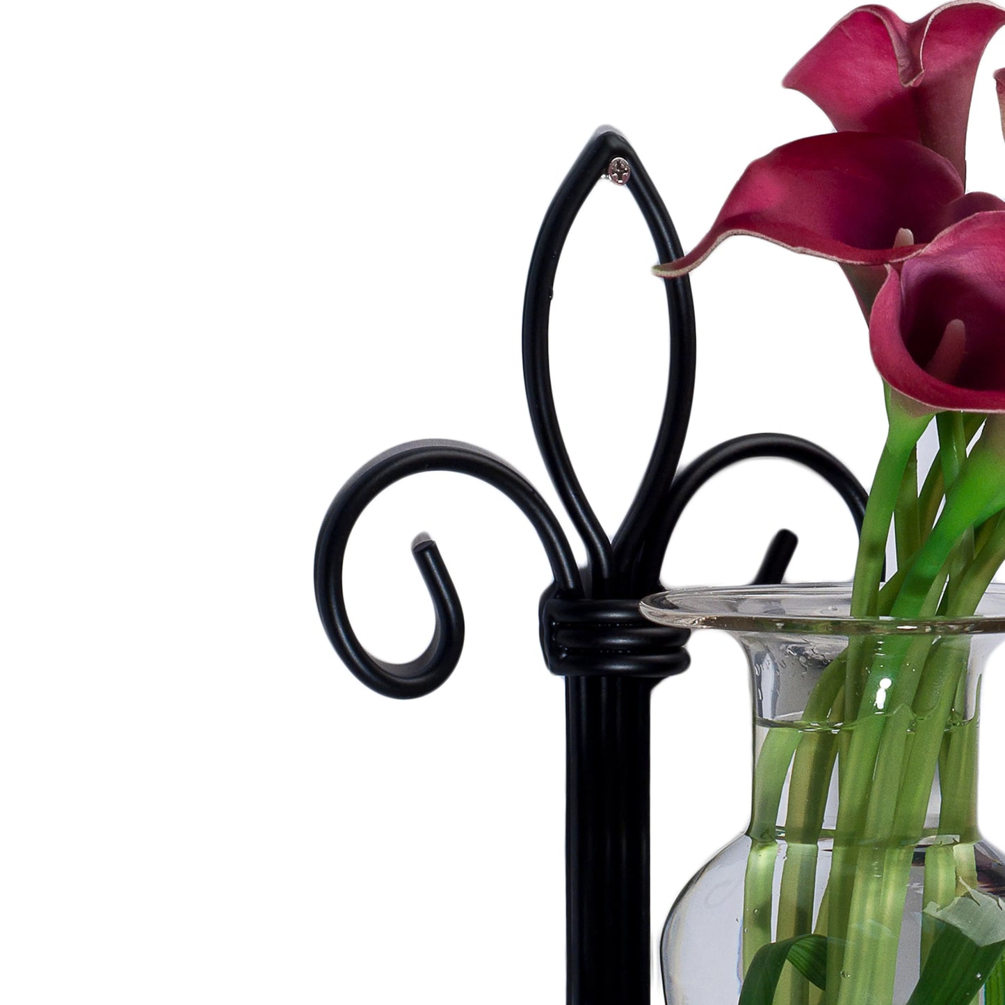 Amphora Glass Vase on Fleur Lis Sconce