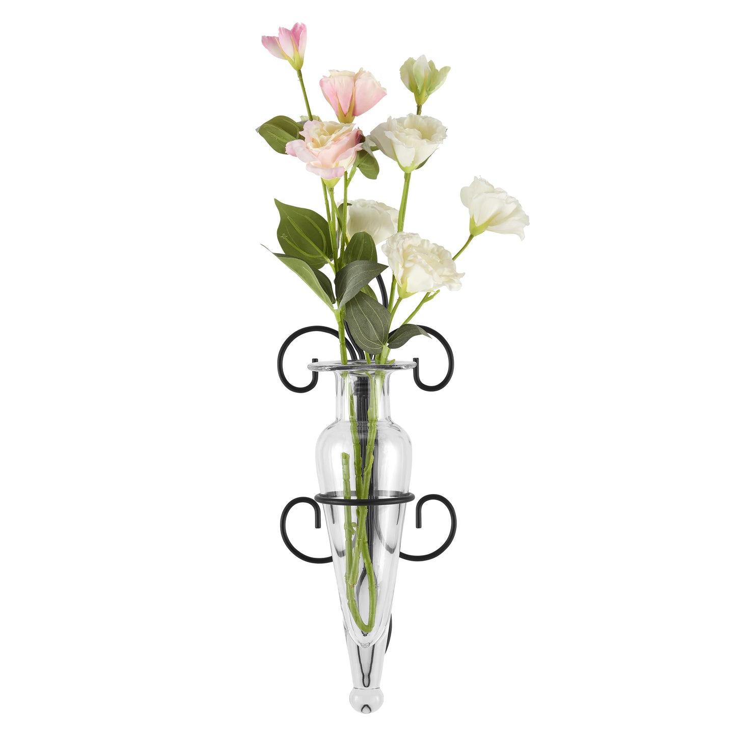 Amphora Glass Vase on Fleur Lis Sconce
