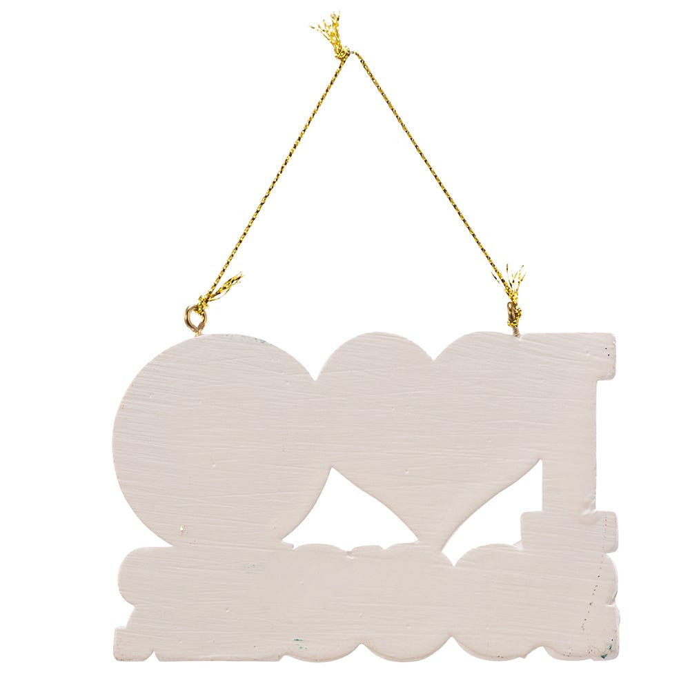 3.75" Resin "I Love Soccer" Ornament