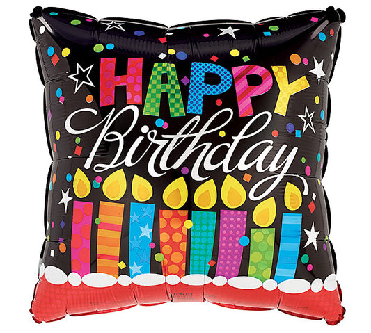 17" Birthday Candles Square Balloon