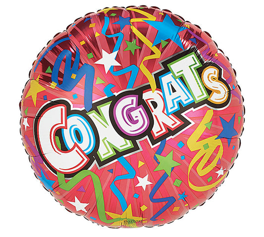 17" Congrats Ribbons Balloon