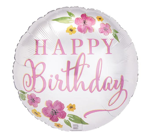 18" Birthday Blooms Satin Luxe Balloon