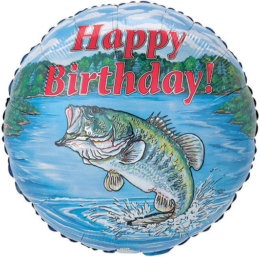 Happy Birthday 17'' Large Mouth Bass Balloon