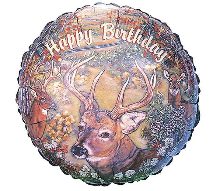 17" Deer Scene Happy Birthday Balloon