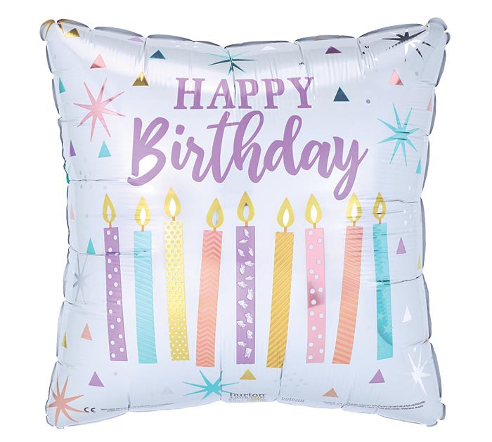 17" Birthday Pastel Candles Balloon