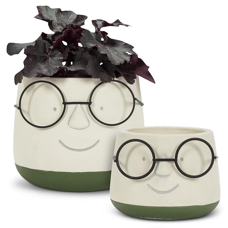 Small Face Planter with Glasses