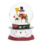 Snowman Family Snow Globe On Snowman Base