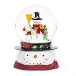 Snowman Family Snow Globe On Snowman Base