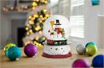 Snowman Family Snow Globe On Snowman Base