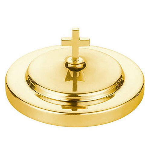 Polished Steel Bread Plate Cover Brass Tone