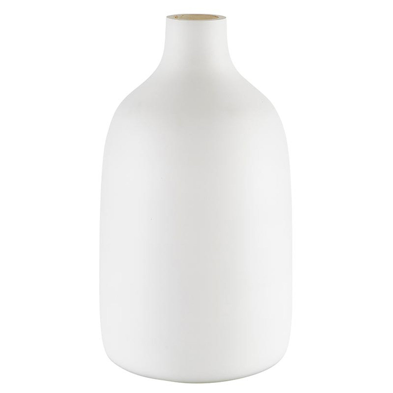 Modern Glass White Matte Tube Decorative Vase Large