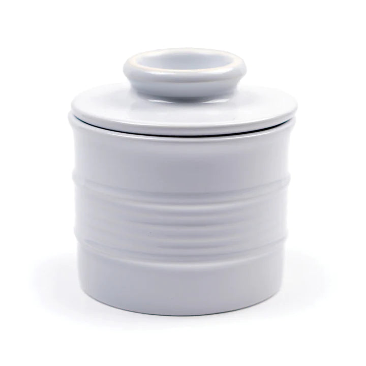 White Stoneware Butter Pot