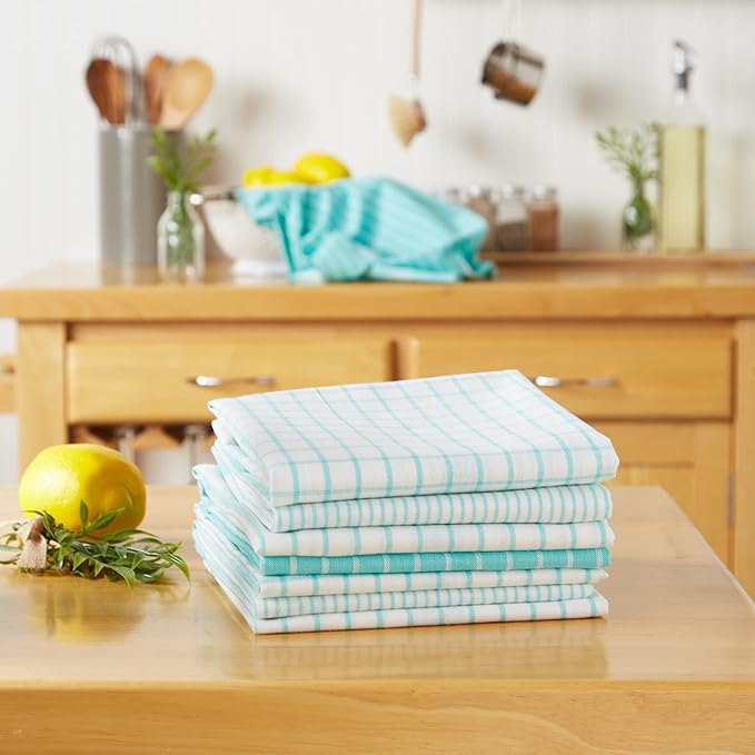 Everyday Aqua Woven Dishtowel Set
