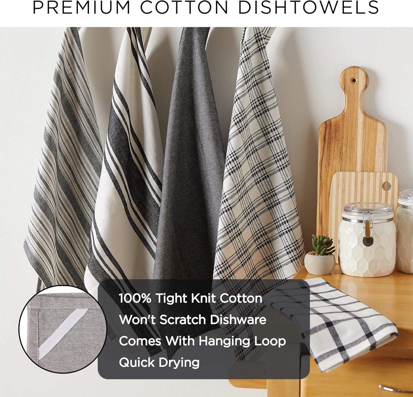 Assorted Woven Dishtowel Collection Classic Oversized Artichoke