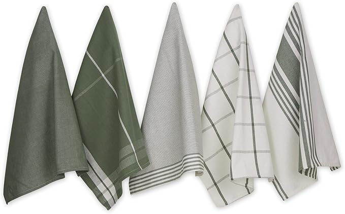 Assorted Woven Dishtowel Collection Classic Oversized Artichoke