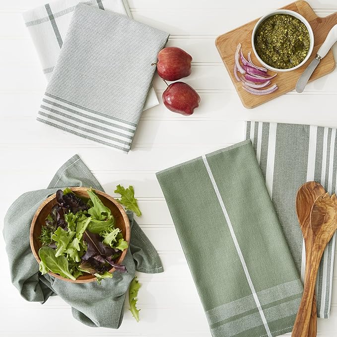 Assorted Woven Dishtowel Collection Classic Oversized Artichoke