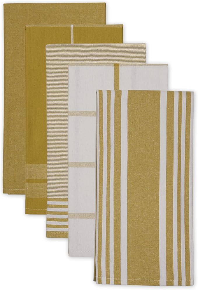 Assorted Woven Dishtowel Collection Classic Oversized, Lemongrass