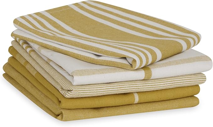 Assorted Woven Dishtowel Collection Classic Oversized, Lemongrass