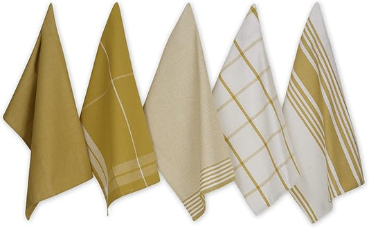Assorted Woven Dishtowel Collection Classic Oversized, Lemongrass