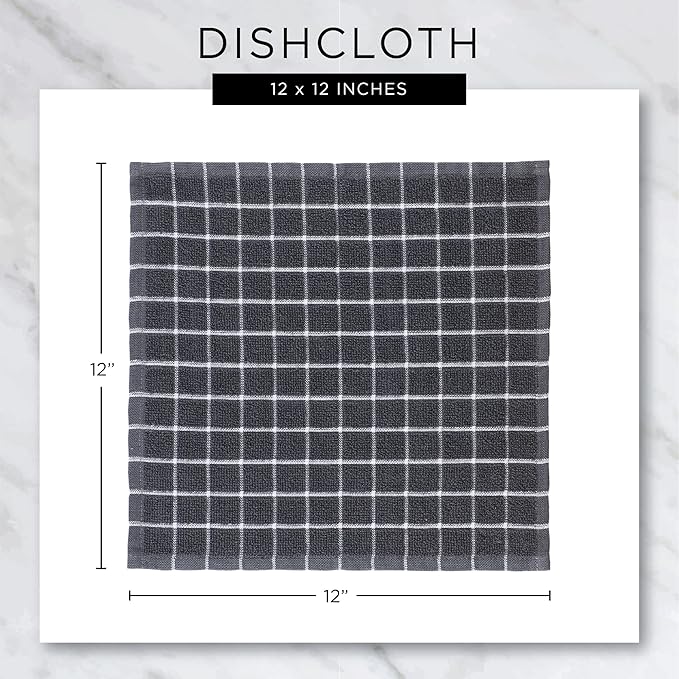 Scrubber Dishcloths Collection Windowpane Dishrag Set