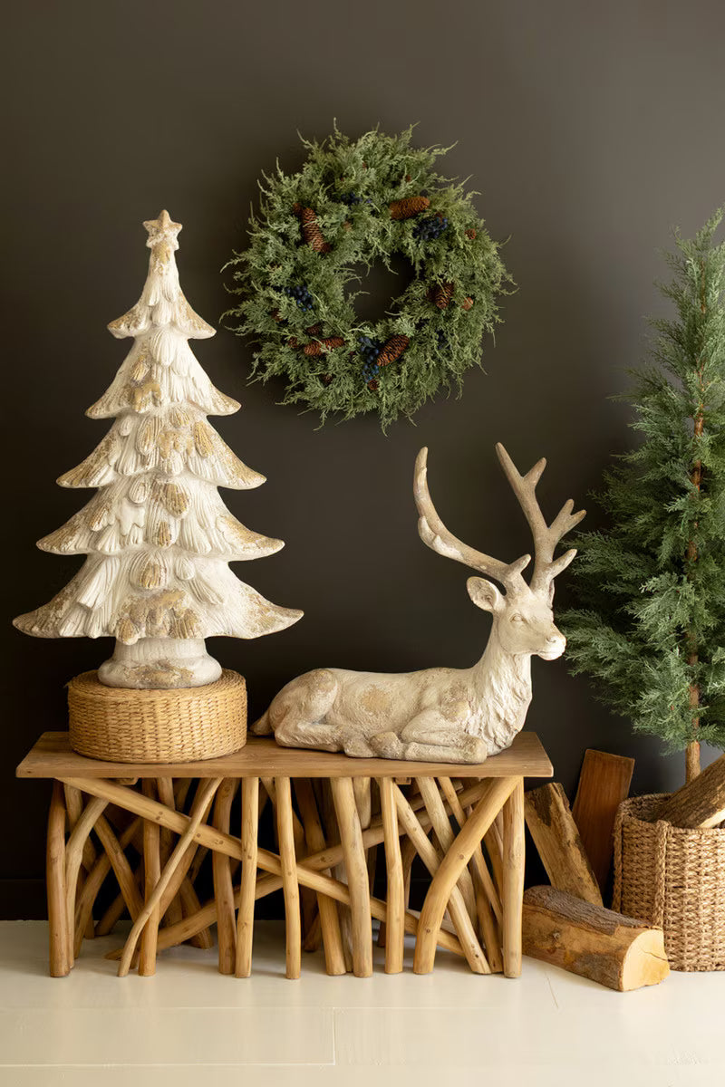 Antique White Faux Concrete Christmas Tree