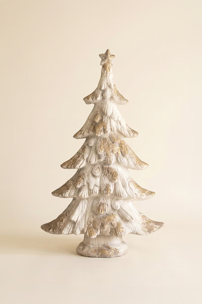 Antique White Faux Concrete Christmas Tree
