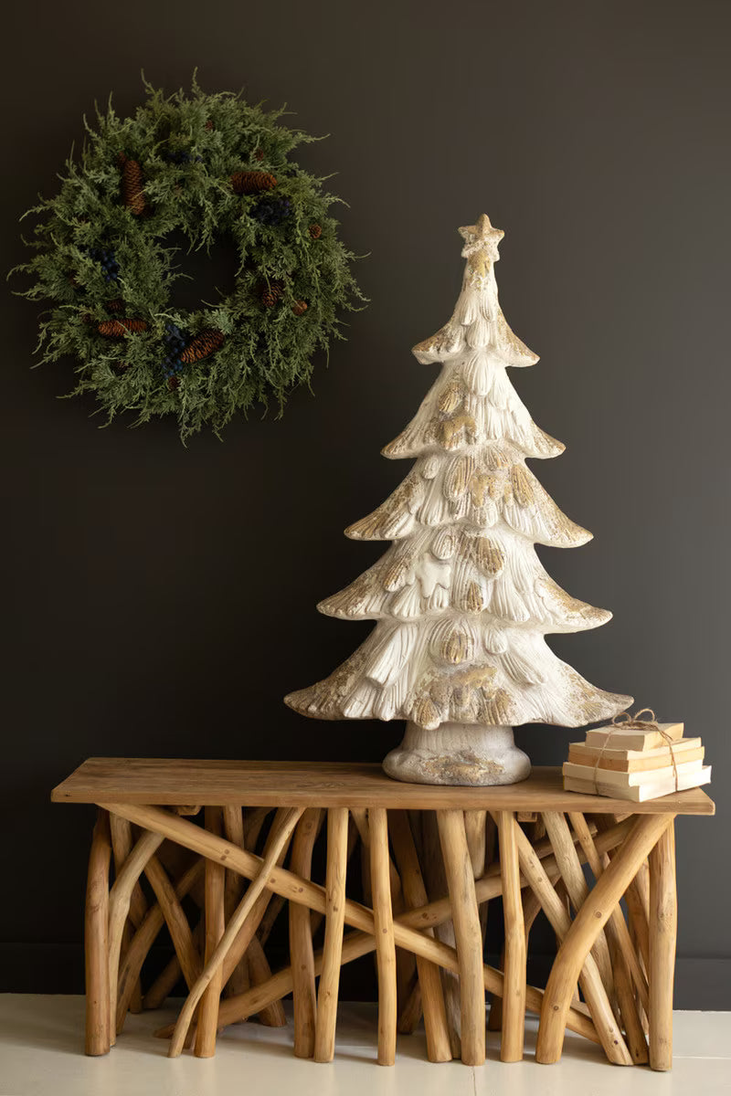 Antique White Faux Concrete Christmas Tree
