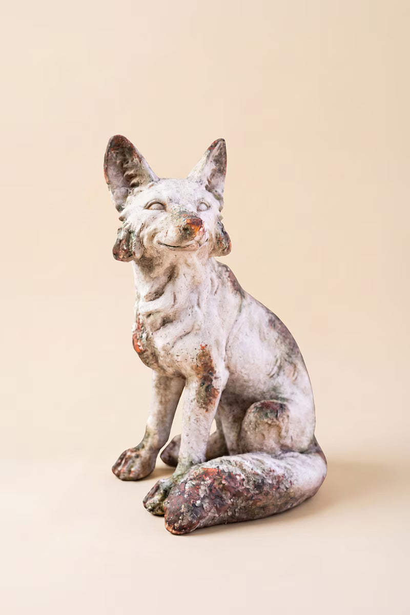 Faux Concrete Sitting Fox