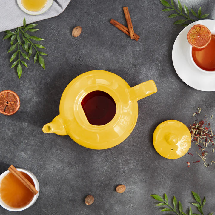 Yellow Stoneware Teapot