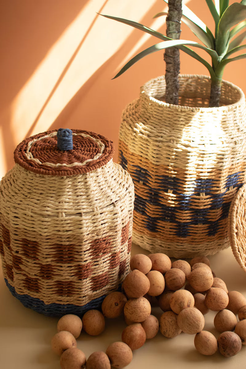 Set of 2 Twisted Paper Canisters