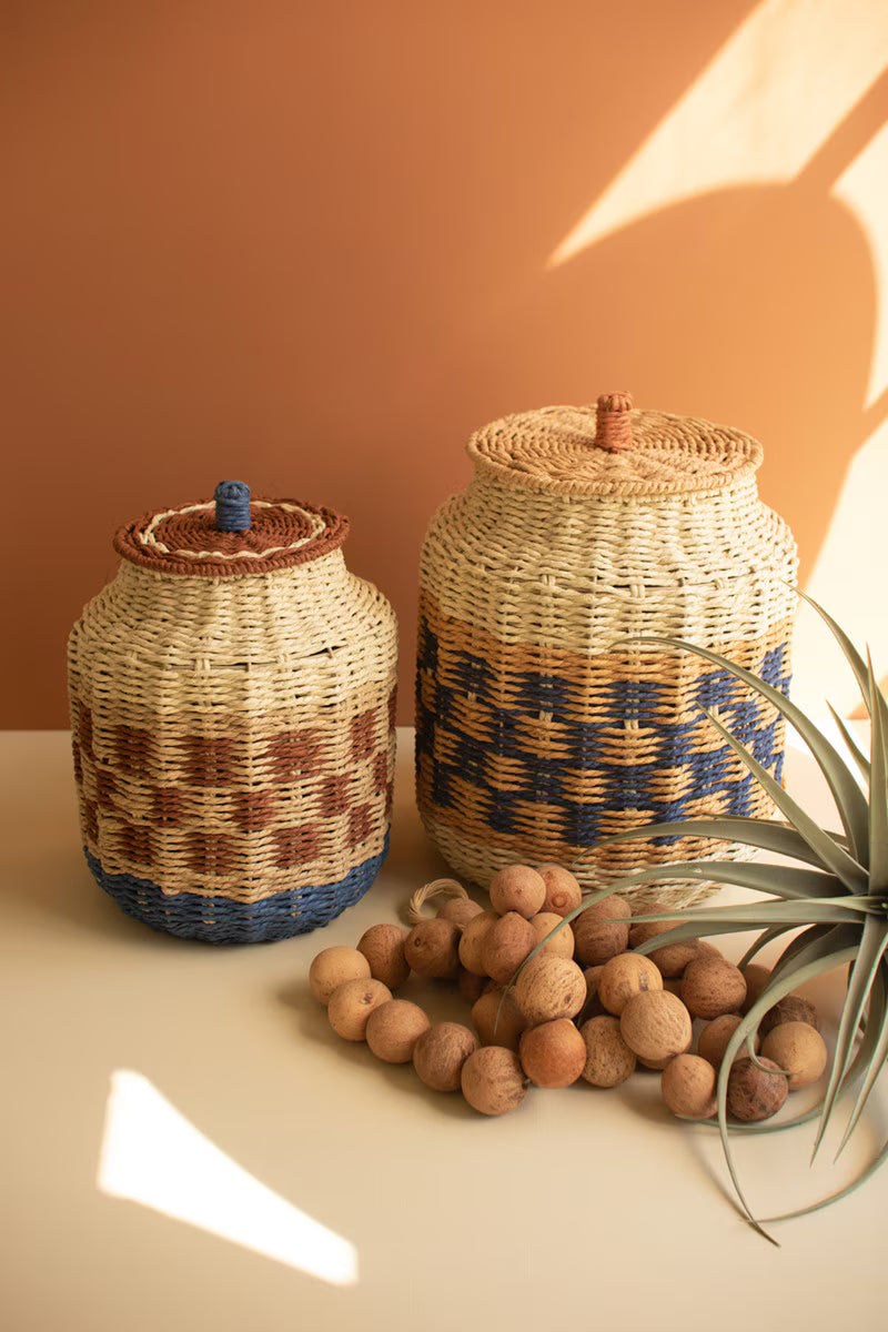 Set of 2 Twisted Paper Canisters