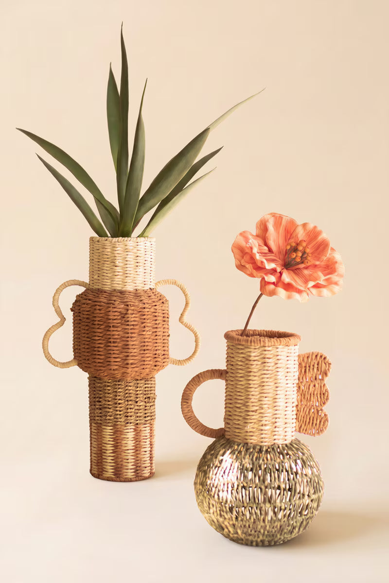 Set of 2 Twisted Paper Urns