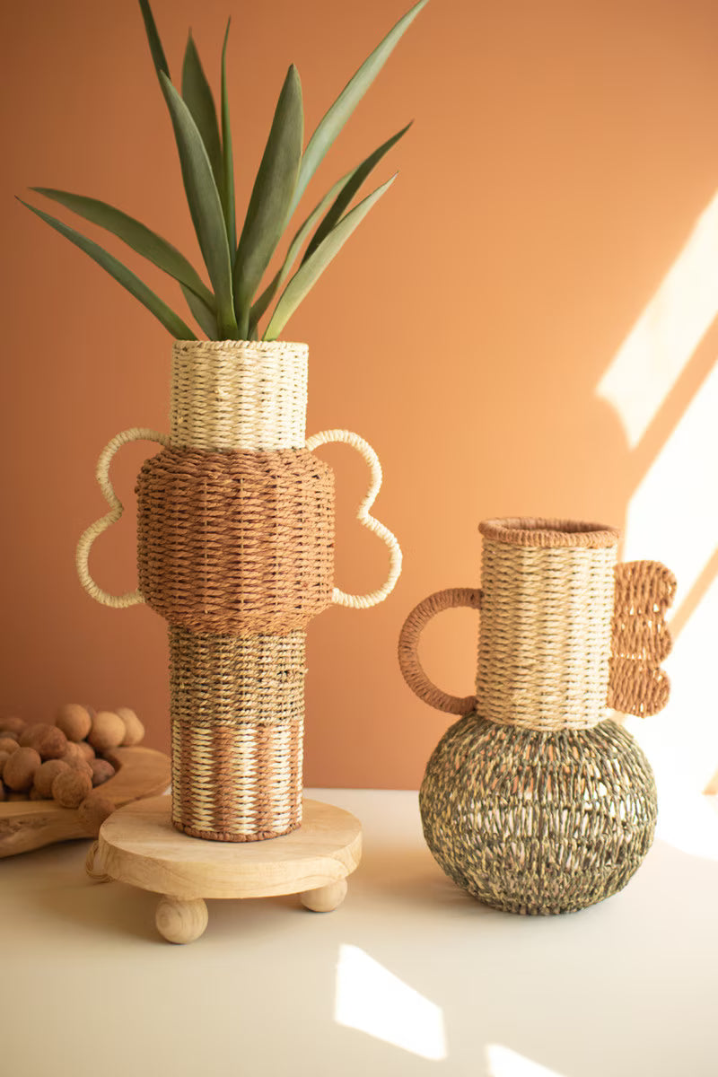 Set of 2 Twisted Paper Urns